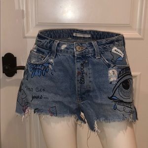 ZARA design denim jean shorts